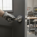 Round Rose Lever Door Bathroom Handle Set - Satin Chrome ...