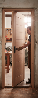 Premium Hardwood External Door - Modern Eight Panel Design Available in Oak - High-Quality Professional Grade for Industrial and Commercial Applica...