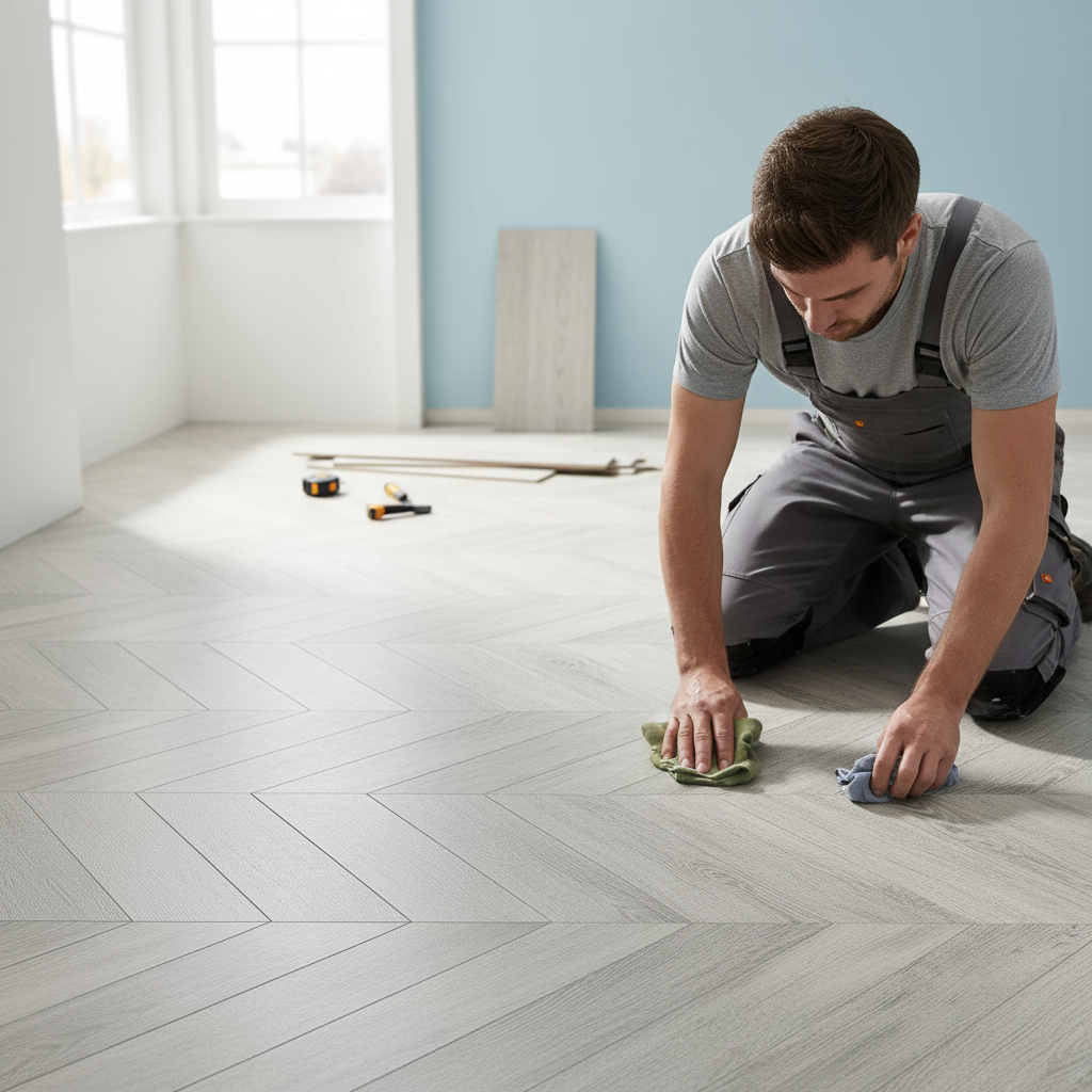 Light Grey Water-Resistant 8mm Matt Laminate Flooring