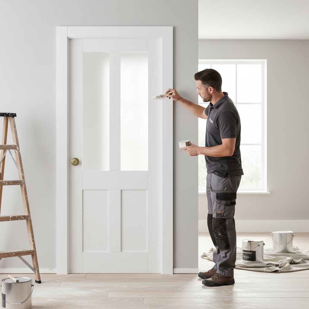 Internal Primed Flat Victorian Shaker 2 Panel Door