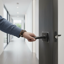 Matt Black Slim Square Lever Handle Set | Magnetic Latch | Optional Bathroom Lock