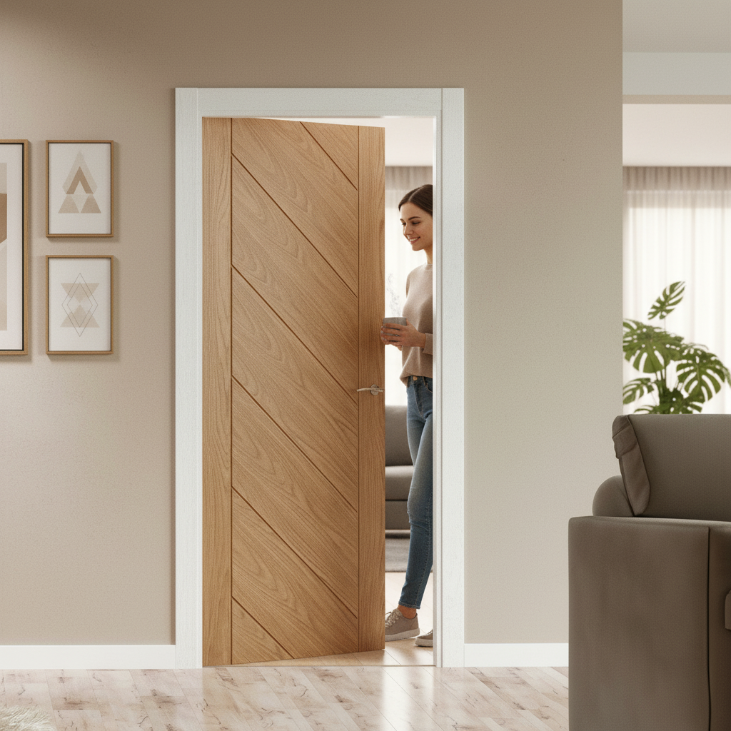 Oak Internal Fully Finished Door with Elegant Design
