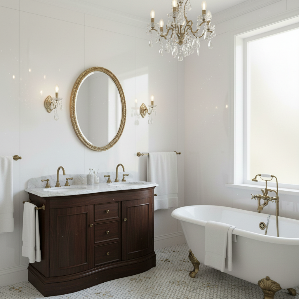 PVC Gloss Waterproof Wall Panelling - Durable, Mould-Resi...