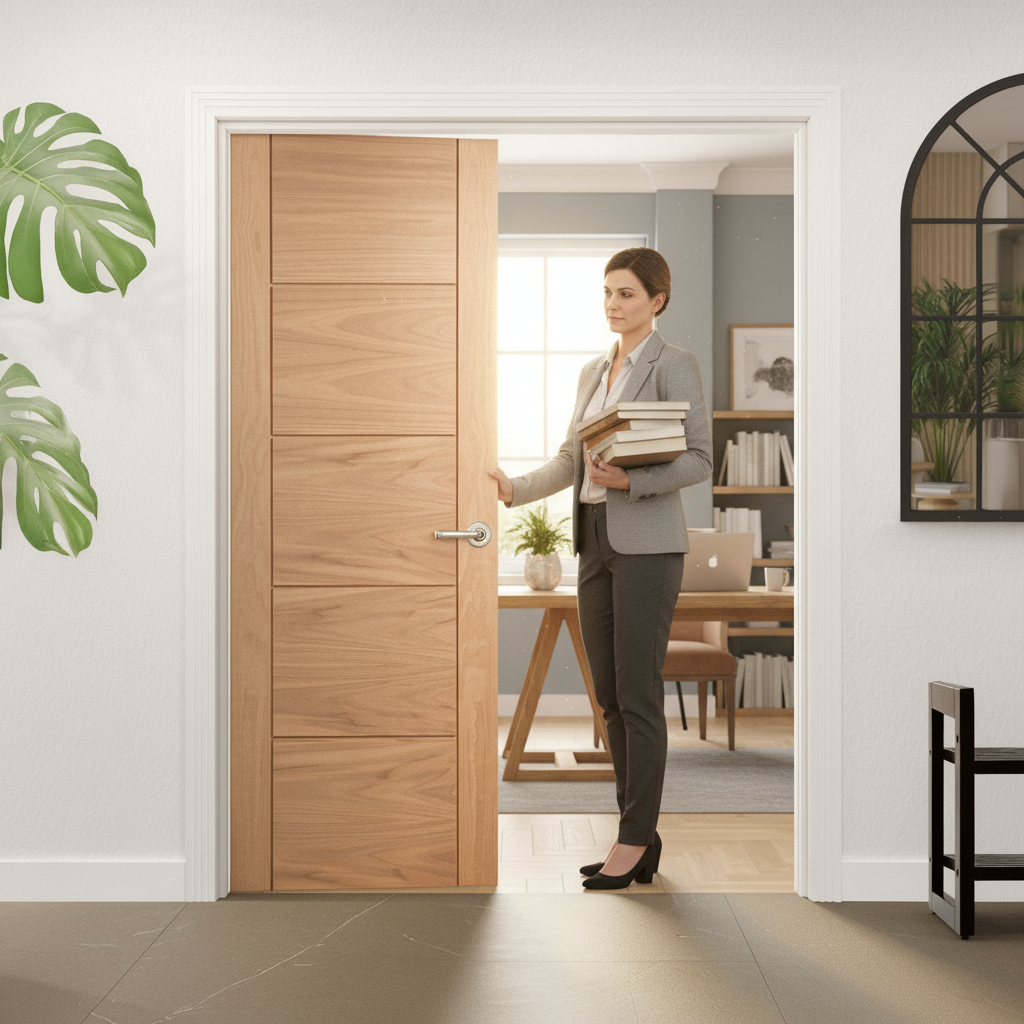 Unfinished Oak 5 Panel Door Pair with 35mm Thickness