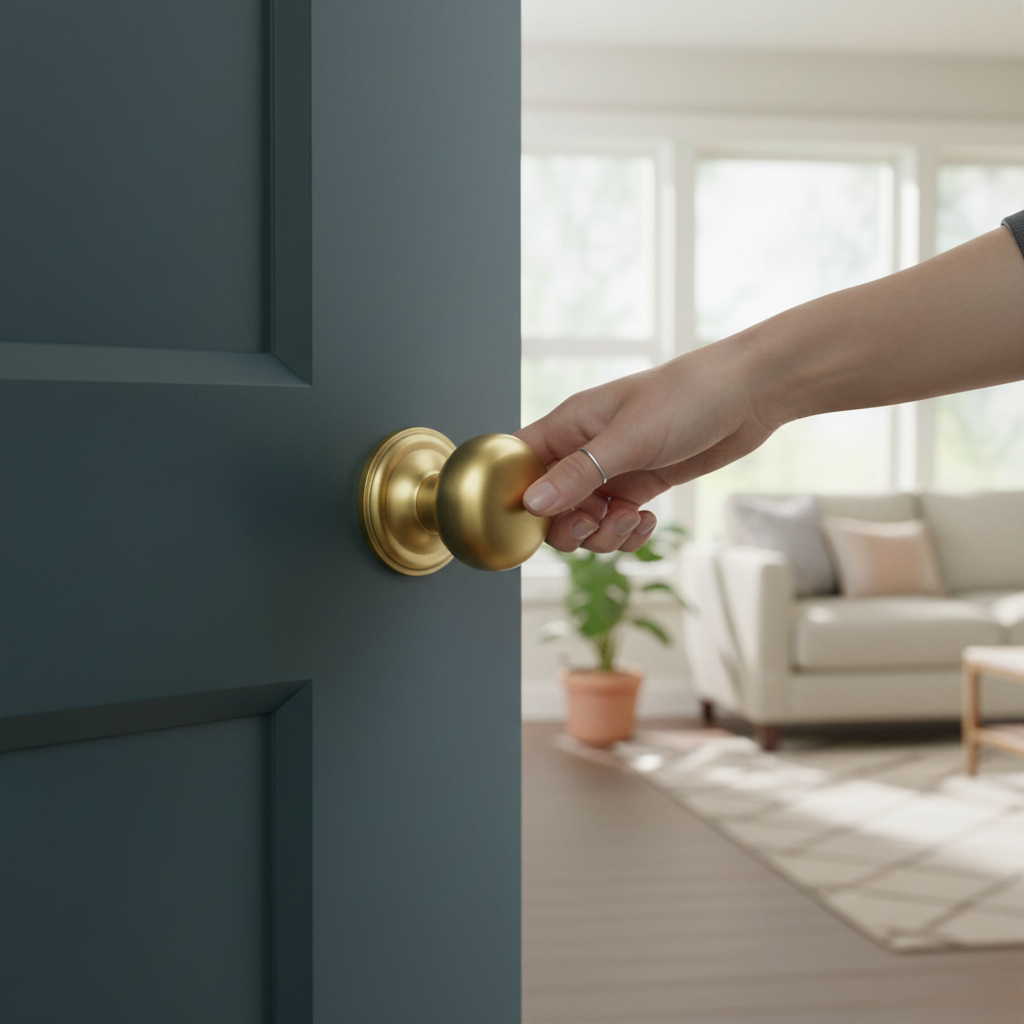 Satin Brass Round Rose Mushroom Mortice Door Knob - 58mm ...