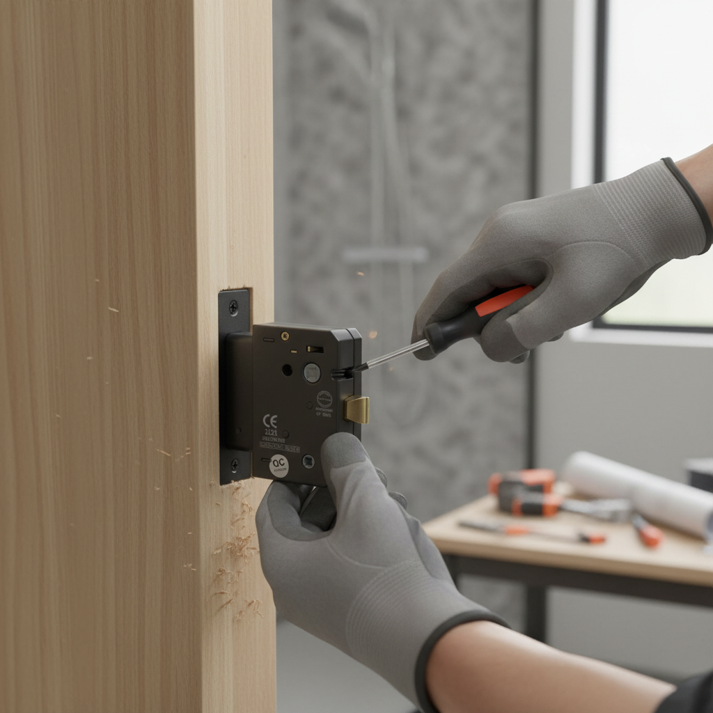 76mm (3'') Bathroom Lock - Matt Black Finish