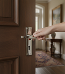 Premium Victorian Style Door Lever on Backplate with Keyhole - Classic Design 150mm x 42mm