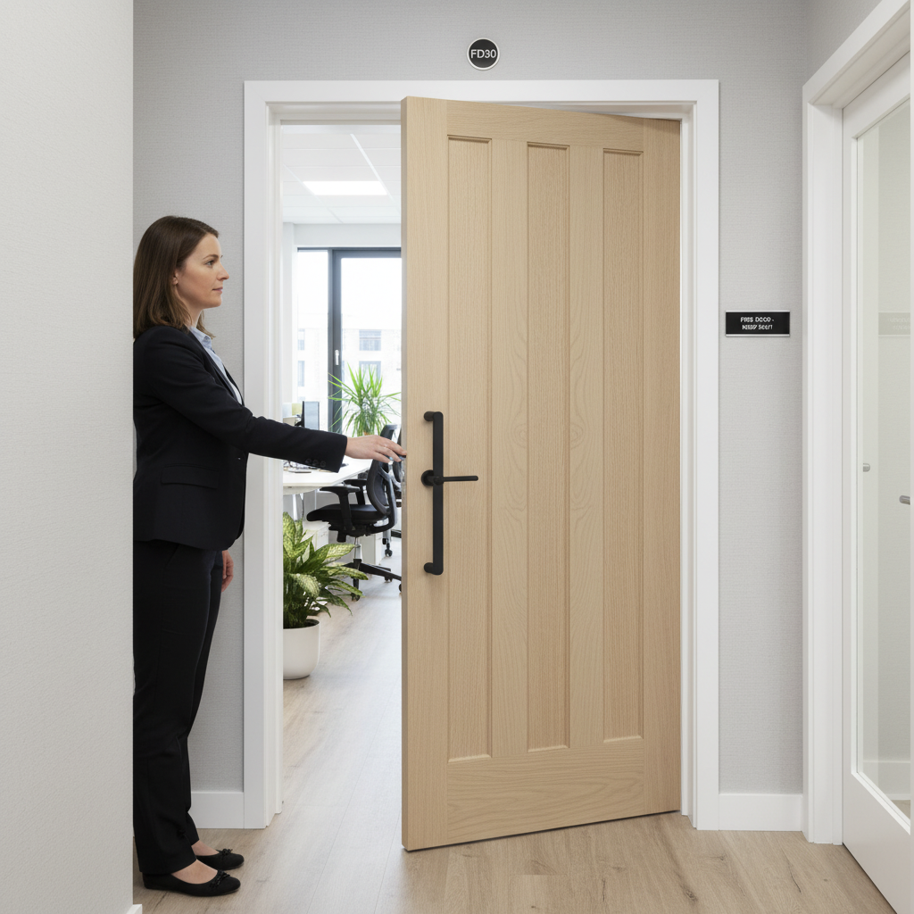 Premium Unfinished Internal 3 Panel Fire Door with FD30 Fire Resistance and Solid Core for Enhanced Safety and Style