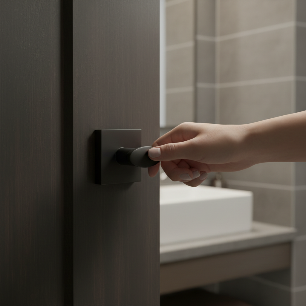 Premium WC Turn and Release on Square Rose in Matt Black Finish for Modern Door Design