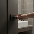 Premium WC Turn and Release on Square Rose in Matt Black Finish for Modern Door Design