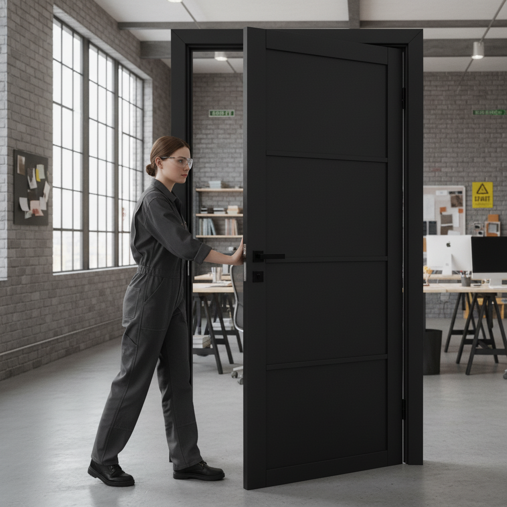 Fully Finished 4 Panel Internal Industrial Studio Door in...