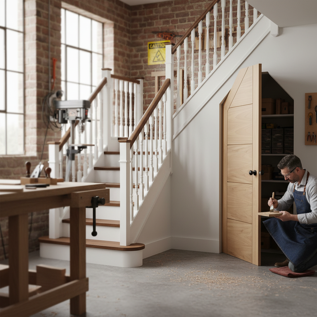 Oak Internal Unfinished Parma Angled Under-Stair Made-to-...