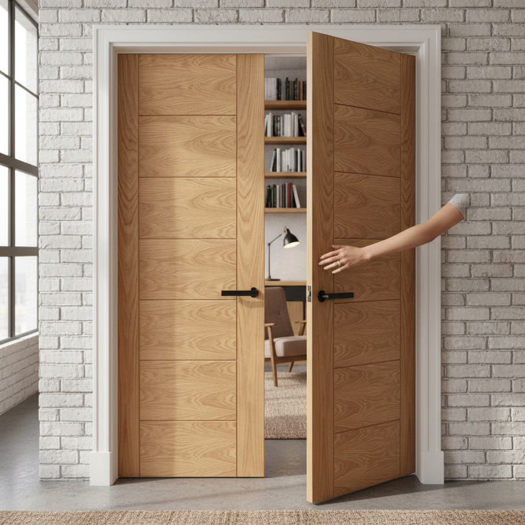 Internal Oak Fully Finished Pedrena Pair Door - 35mm Thic...