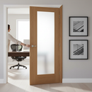 Premium Internal Oak Fully Finished Obscure Glazed Pattern 10 Door - Engineered Strength with A-Grade American White Oak Veneer