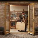Premium 6ft Unfinished Oak Pattern 10 French Doors with Multi-Point Locking System and Matching Frame