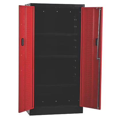 Heavy Duty Red/Black Tall Garage Cabinet Storage Solution For Garage