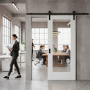 Internal White Primed Pattern 10 Ocean Glass Sliding Door...