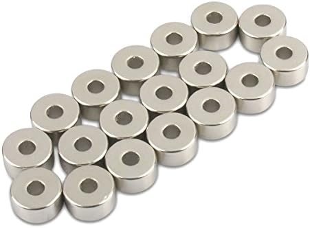 High Durable Silver Neodymium Ring Magnets N35 With Plastic Spacers -  19mm Diameter