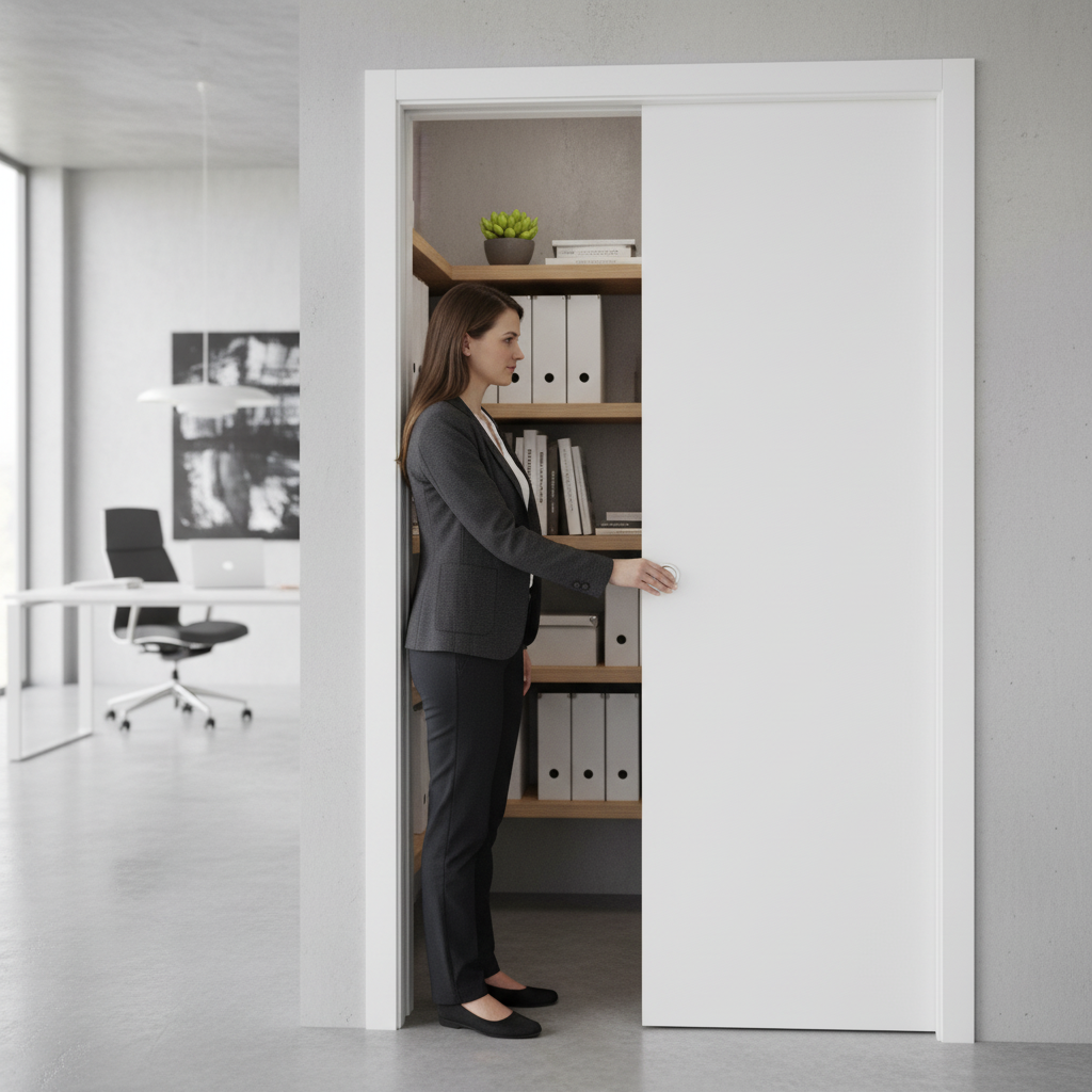 Heavy Duty Single Pocket Door System with Galvanized Steel