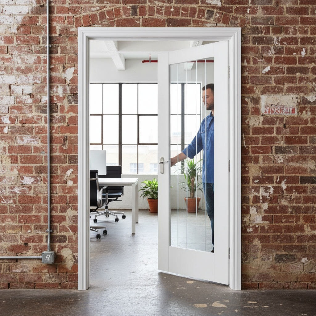 Internal Cottage 1 Light Door with Obscure Lined Glass, W...