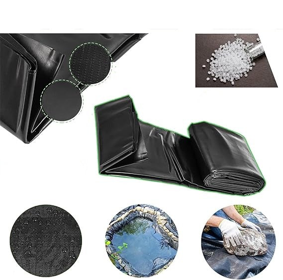 Heavy Duty 0.35mm HDPE Black Pond Liner 25 Year Guarantee With Free Underlay