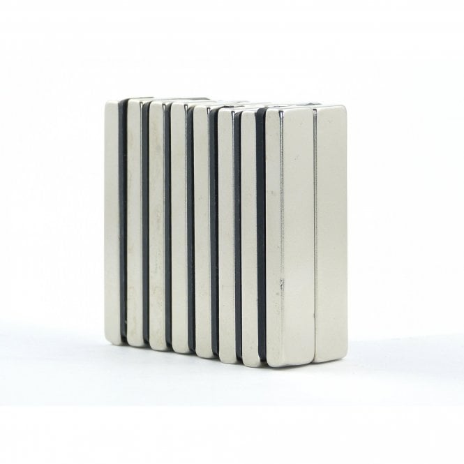 Pack of 10 N35 Grade Nickel Plated 50mm Silver Blocks