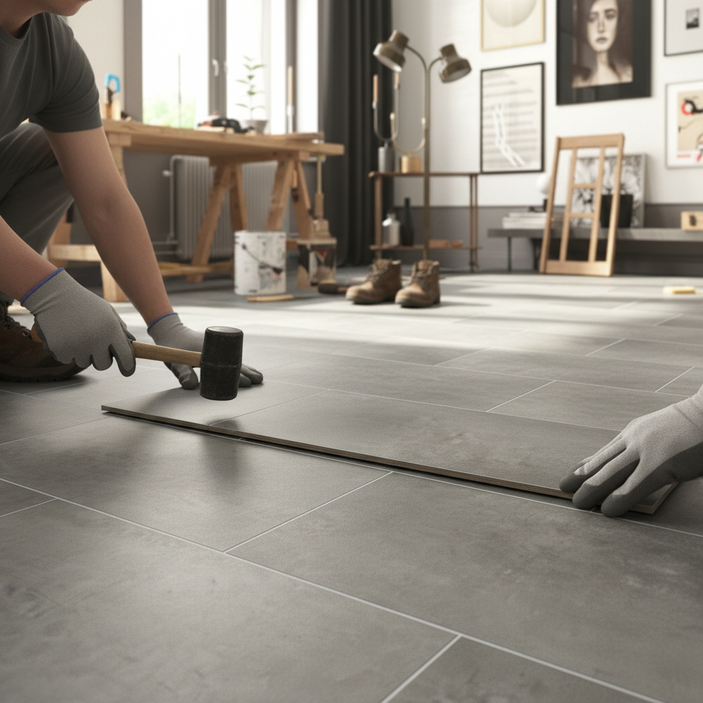 Rigid Core Vinyl Flooring - 5.5mm Stone Embossed, UV Coated