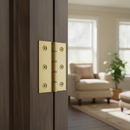 Washered Butt Hinges 76mm - Elegant Satin Brass Finish