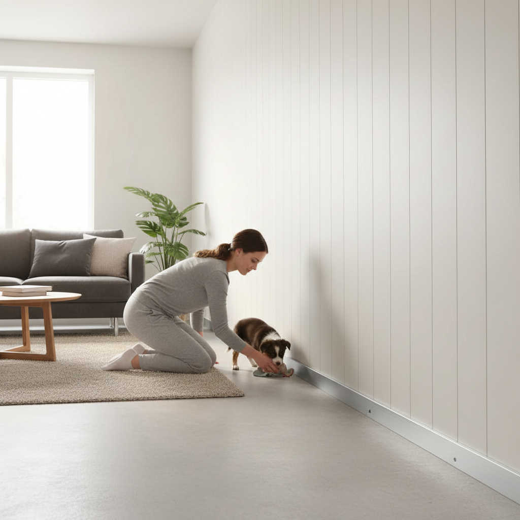 Aluminium Skirting Trim for SPC Wall Panels - 2.6m Length