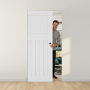 Premium White Flush Pocket Door Set with No Bottom Track and Adjustable Doorstop for Modern Elegance and Space-Saving Solutions