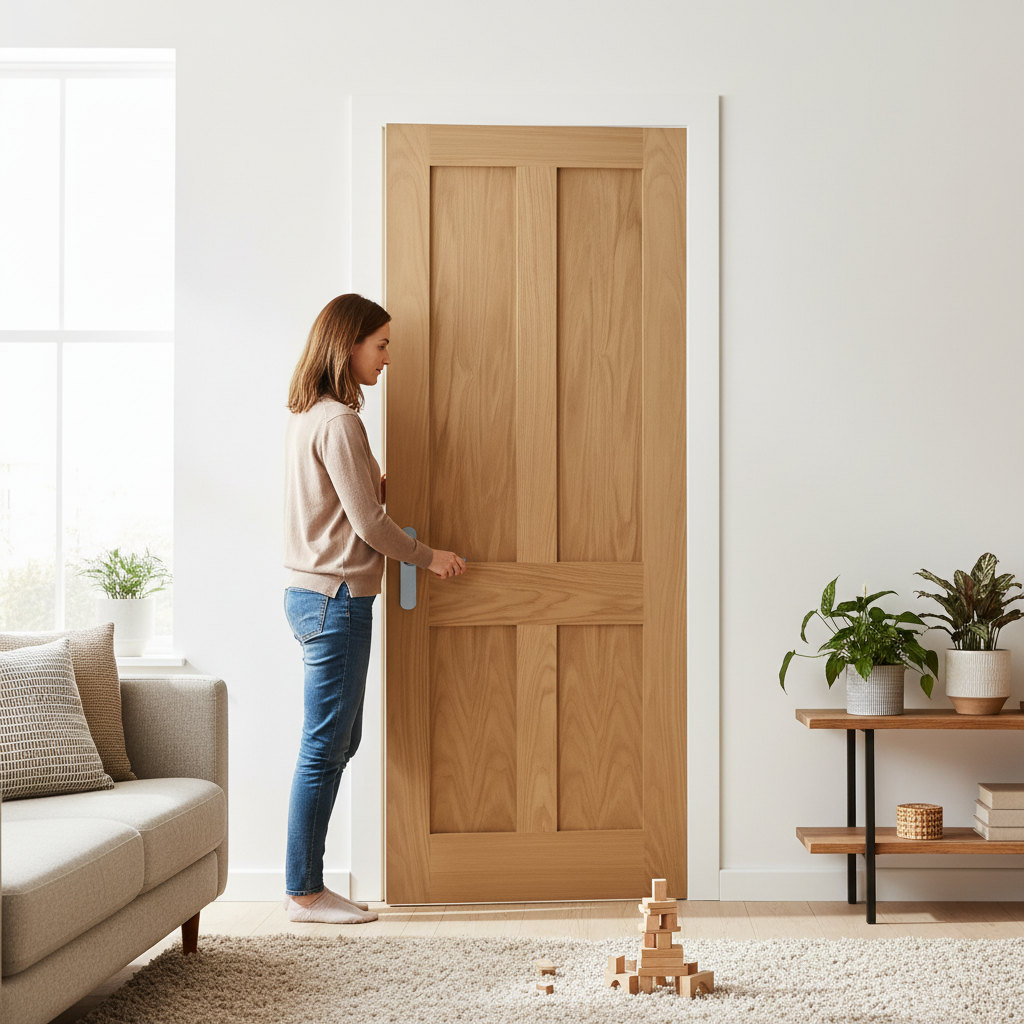 Premium Made-to-Measure 4 Panel Internal Oak Door - Unfinished for Custom Painting and Staining