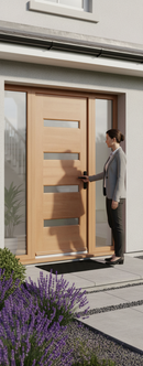 Premium Contemporary External Door with Frosted Glass Panels for Unique Entrances