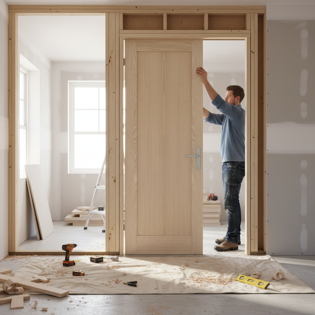 Premium Unfinished Internal Shaker 1 Panel Door in White Oak - Customizable for Any Interior Style