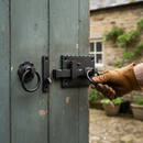 Premium Left Handed Cottage Door Hardware Kit with Handforged Design and Antique Black Beeswax Finish
