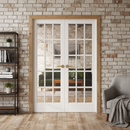 Internal White Primed Pair Door with 15 Clear Glass Lights