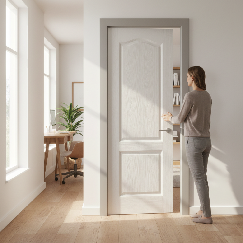 Internal Lifestyle Moulded Textured 2 Panel Arch Door - L...