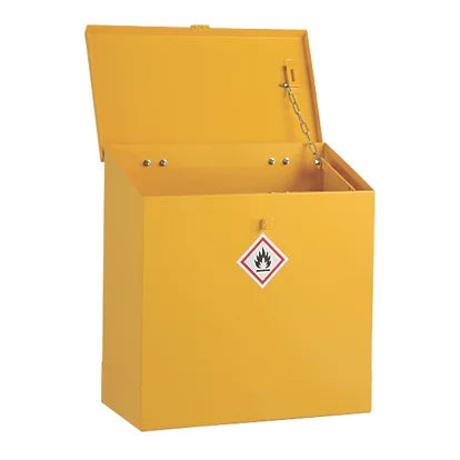 Heavy Duty Yellow Flammable Liquid Sloping Top Storage Bin - 609mm