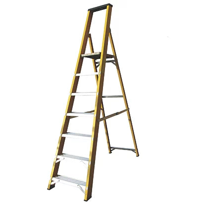 High Impact  Fibreglass 7-Step Platform Step Ladder - 2.1m