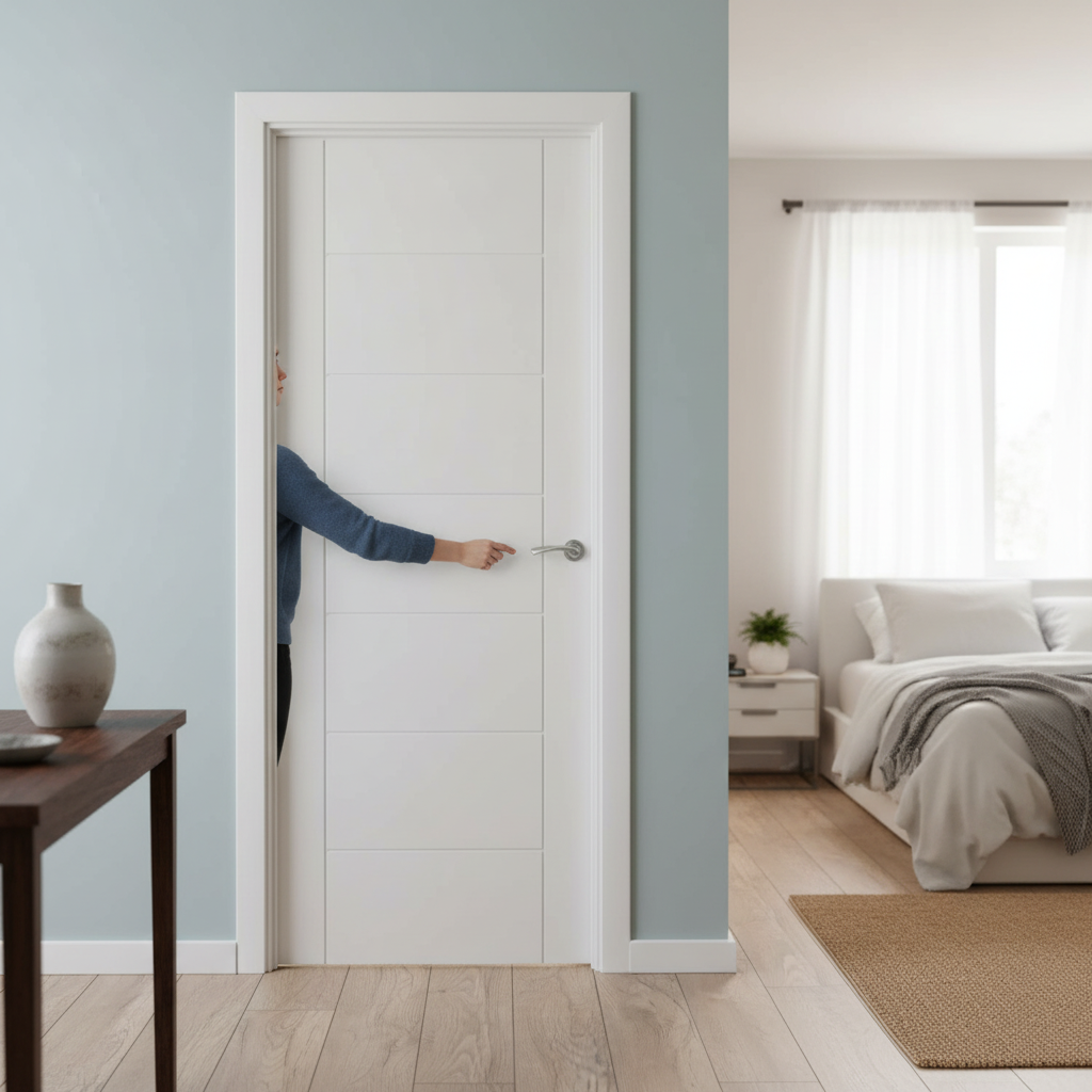 Premium Made-to-Measure Internal 7 Panel Door - White Primed with Semi-Solid Core for Custom Fit
