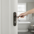 Bathroom Door Handle Set with Black Nickel Lever