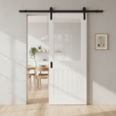 Internal White Primed Cottage Sliding Door with Clear Gla...