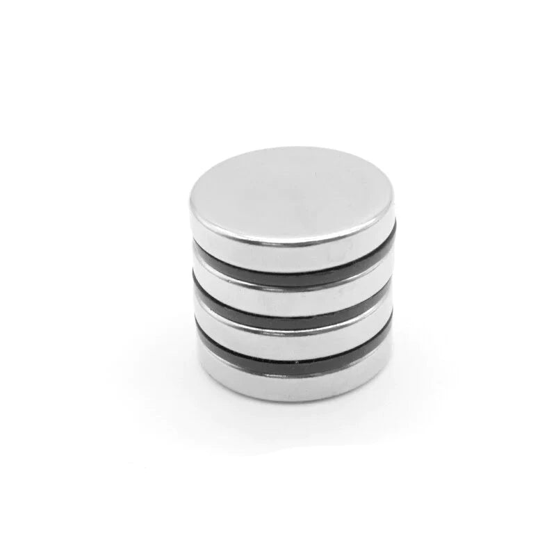 Silver Neodymium 5mm Disc N35 Grade With Plastic Spacers -  Pack of 10