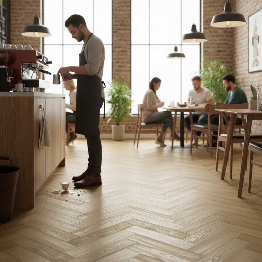 Premium Engineered Waterproof Real Wood Flooring in Herringbone Design with 4v Bevel Edges and UV Lacquer Finish