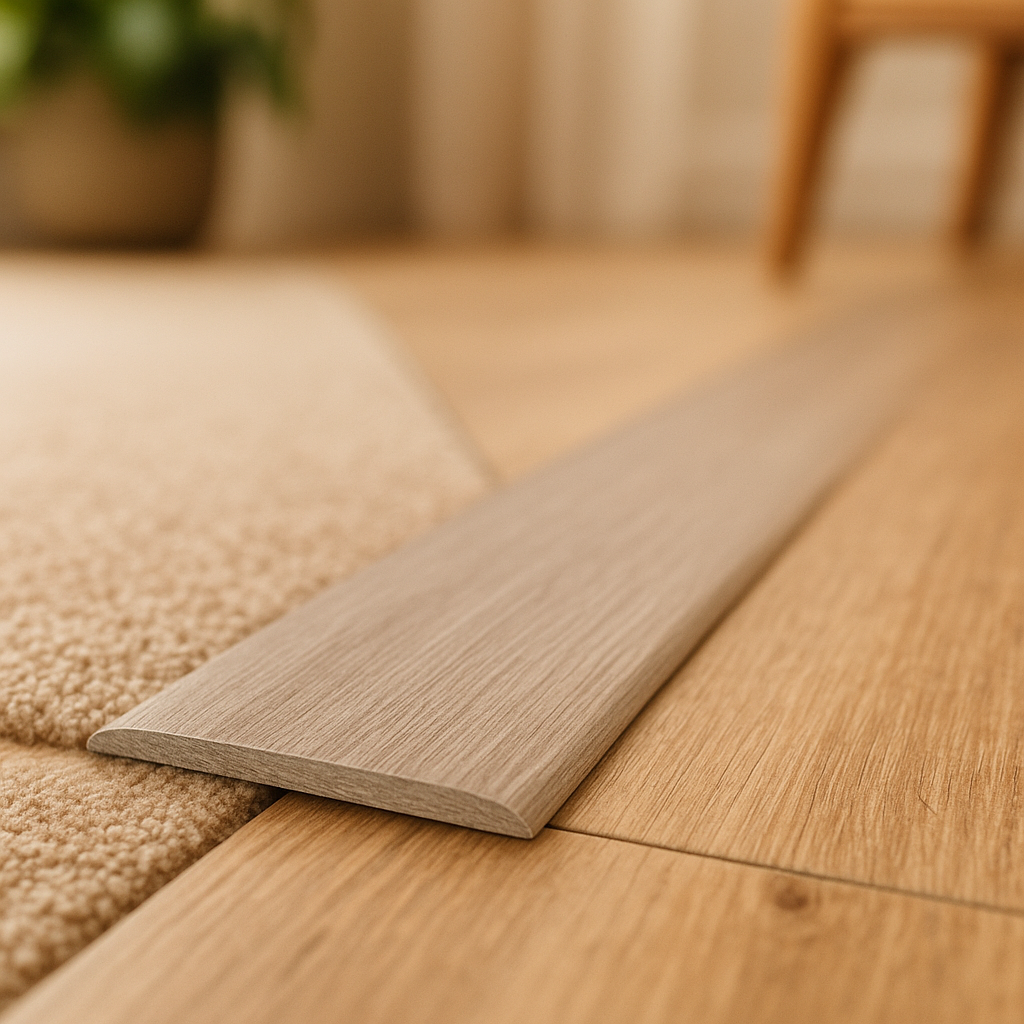 Self-Adhesive Adapting Door Profile in Light Grey Oak - 900mm - detail view