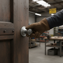 50mm Round Reeded Mortice Door Knob with Satin Chrome Finish