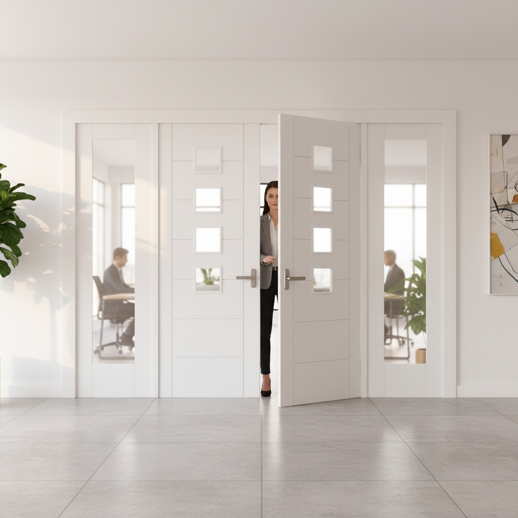 Internal Room Divider Set with Obscure Glass Panels
