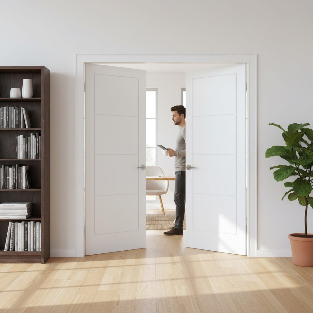 Internal White Moulded Lifestyle Ladder Pair Door Set - M...