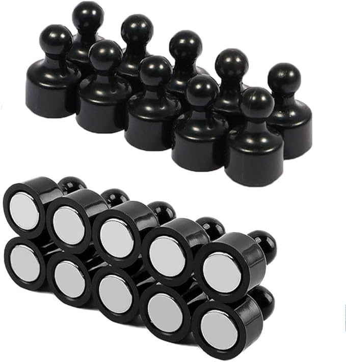 High-Performance 20mm Small Black Tenpin Magnets - Pack of 10