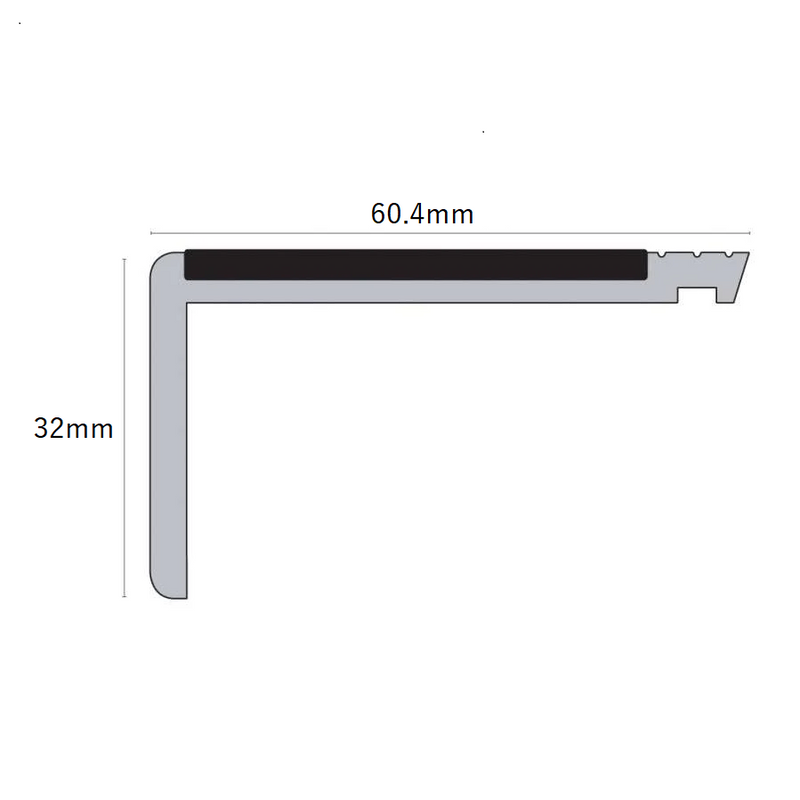 Premium Tredsafe Heavy-Duty Stair Nosing Non-Slip Hard Nose PVC 60.4mm x 32mm Best for Commercial & Home Safety!