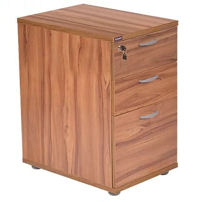 Professional Walnut 3-Drawer Desk High Pedestal For Commercial & Domestic Offices